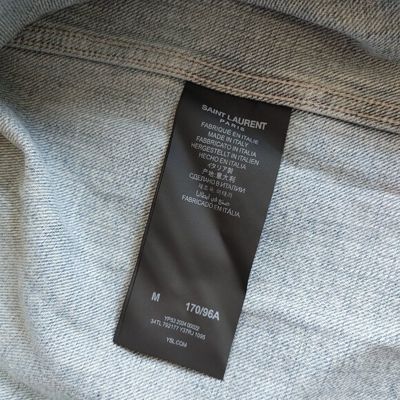 YSL Saint Laurent Cassandre Overshirt Trouville Beach Blue Denim size M (New) - Picture 14 of 15